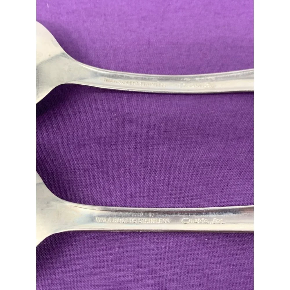 Oneida LTD WMA Rogers Stainless Fenway Pattern 2 Serving Spoons 8 inch